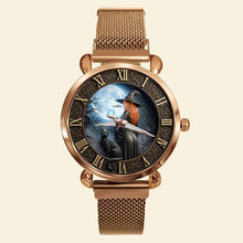 Load image into Gallery viewer, “Embrace the Magic of Time” - Witch Mesh Strap Quartz Watch – Personalized Gift for Witch Enthusiasts Quartz Watch MagicInPrints
