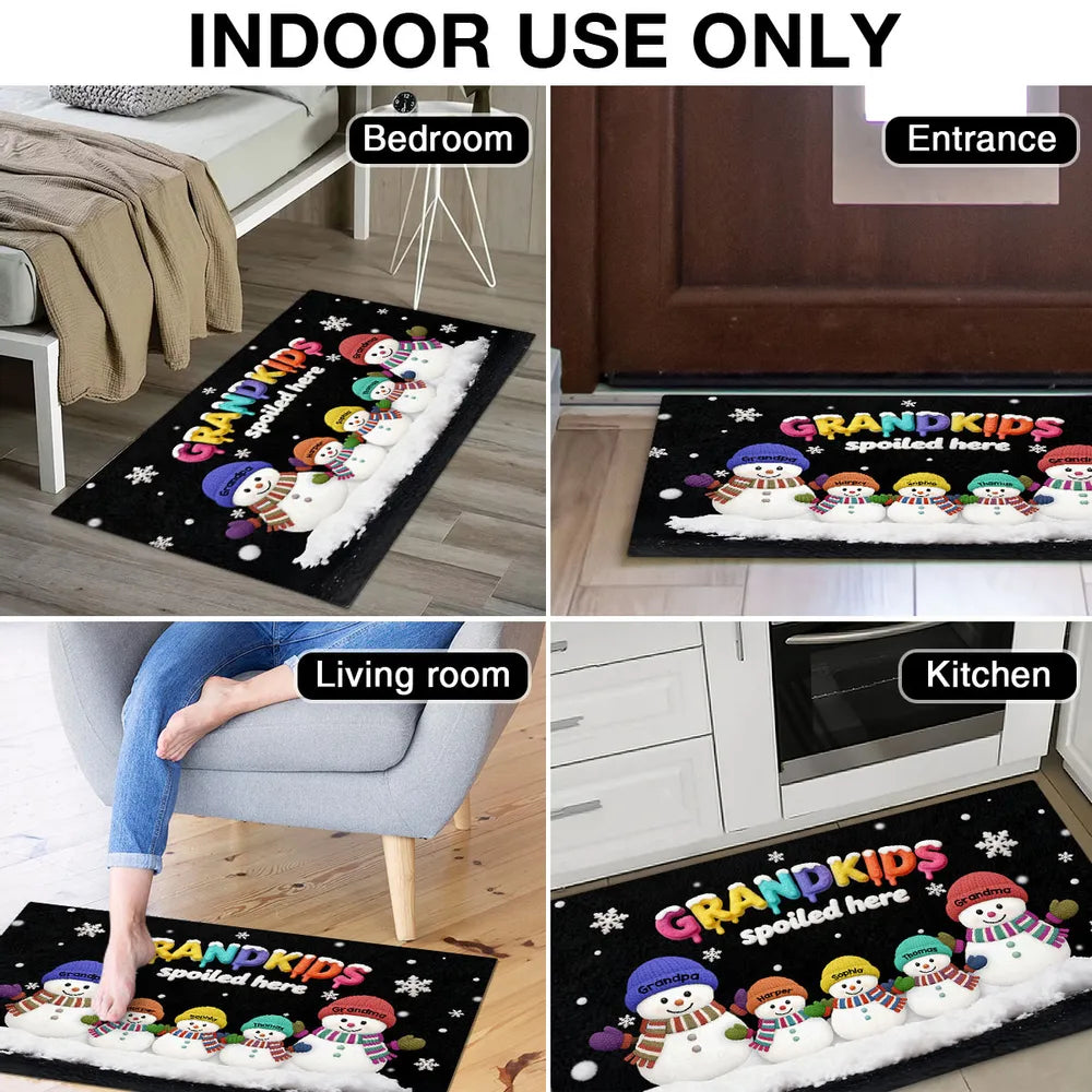 Personalized Christmas Doormat for Grandparents - Snowman Family Design Doormat MagicInPrints
