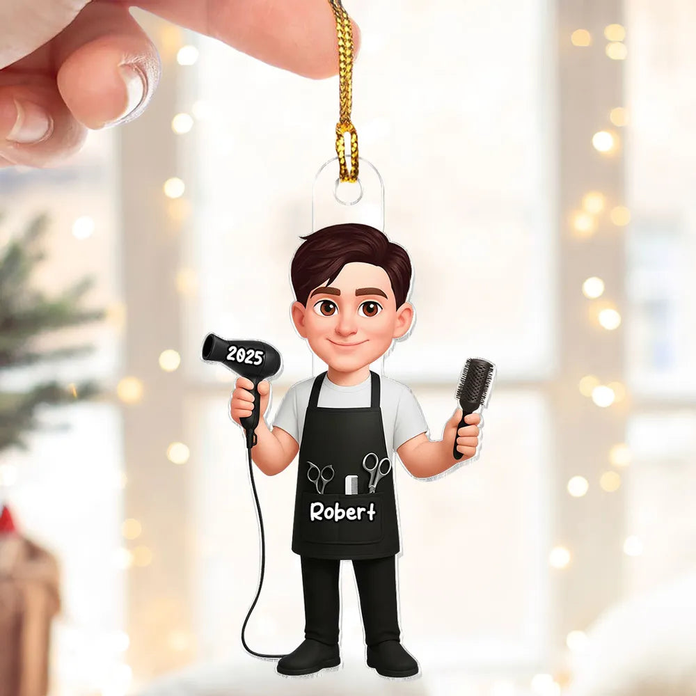 Personalized Hair Stylist Christmas Ornaments for Professionals - 2025 Holiday Gift Ornament MagicInPrints