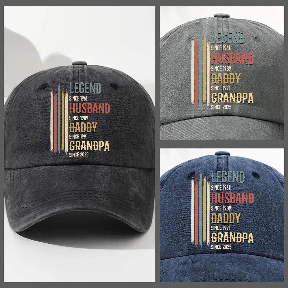 Personalized Dad Cap for Men - Legend Husband Daddy Grandpa Gift Hat MagicInPrints