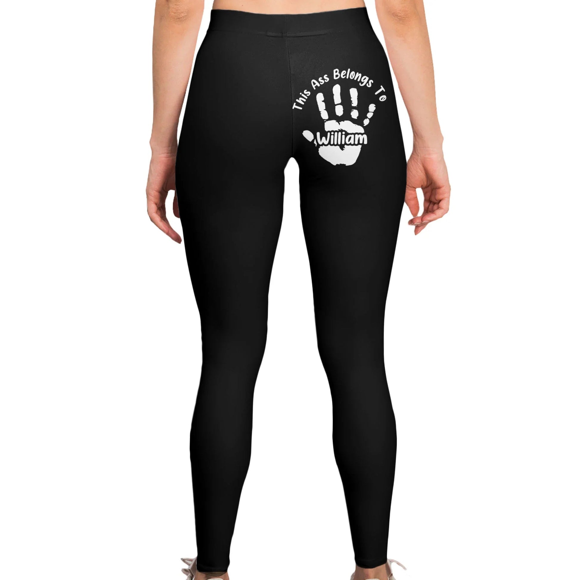 Personalized Funny Leggings for Women - Custom Handprint Design Pants MagicInPrints