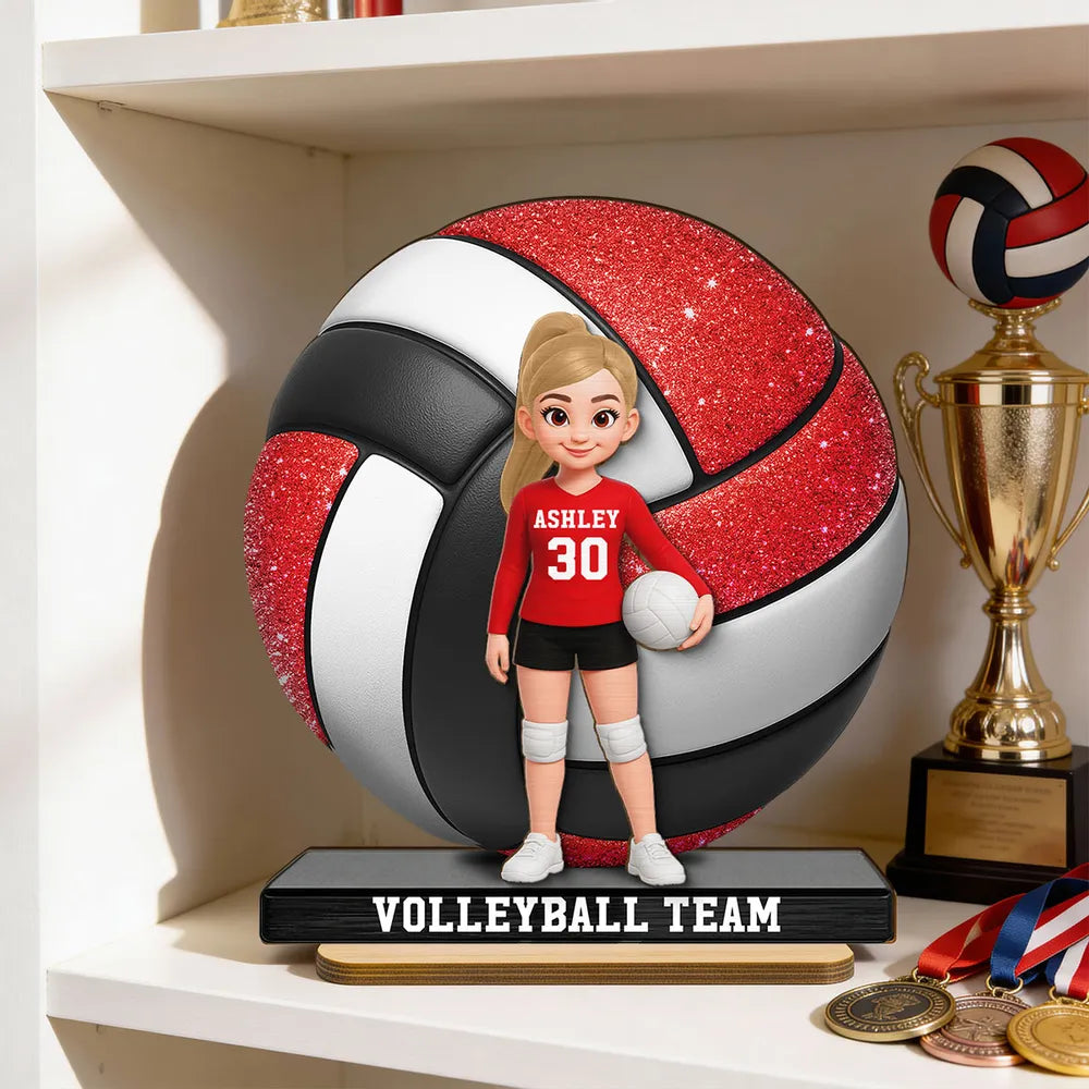 Personalized Volleyball Team Player Figurine for Kids - Custom Name and Number Plaque MagicInPrints