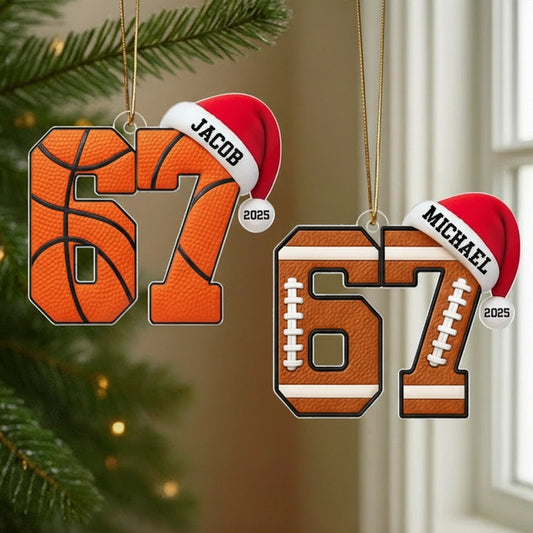 Personalized Sports Number Ornament for Kids - Christmas Gift Ornament MagicInPrints