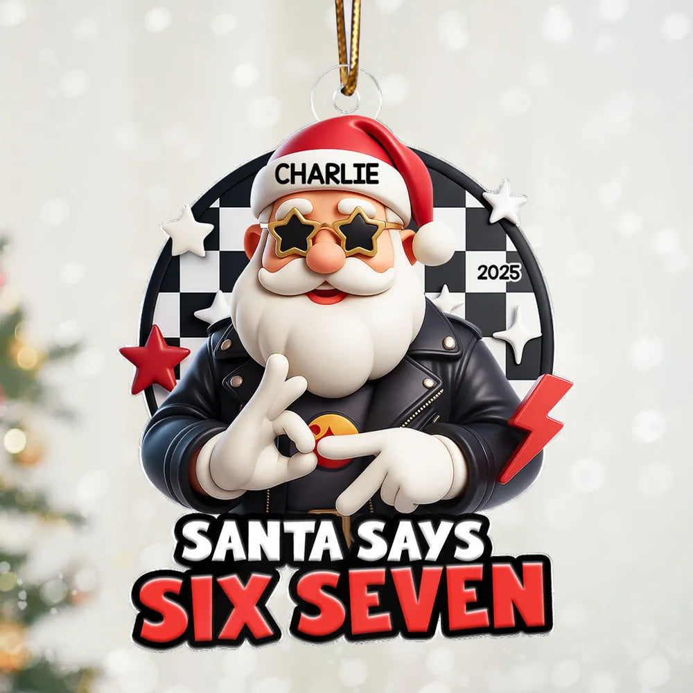 Personalized Christmas Ornament for Kids - Funny Santa Design with Name - Holiday Decor 2025 Ornament MagicInPrints