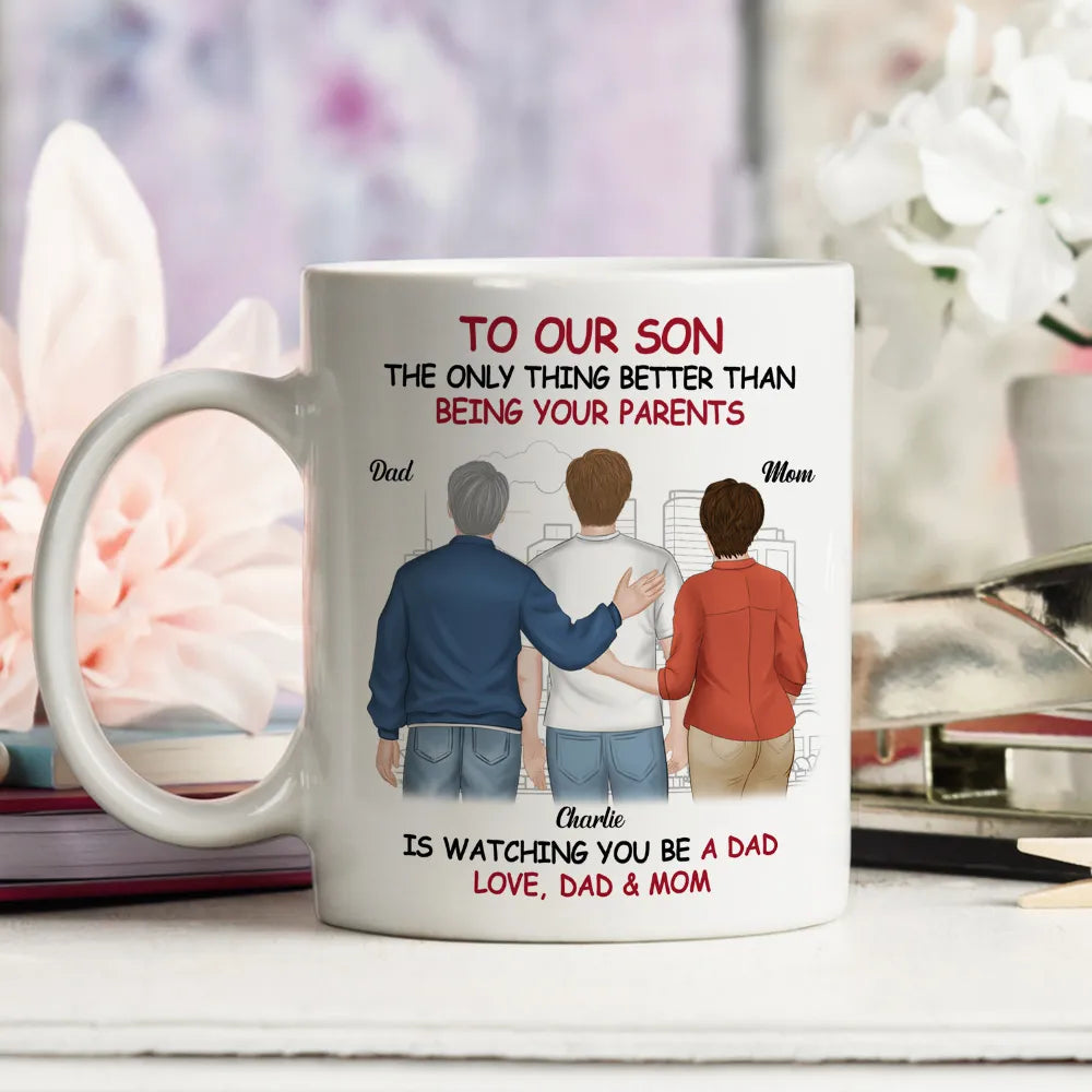 Personalized Ceramic Mug for Son - Heartfelt Father's Day Gift Cup MagicInPrints