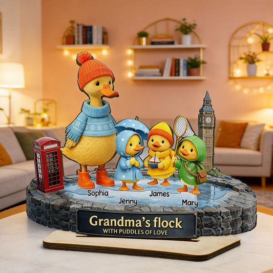 Personalized Duck Family Figurine for Grandma - Sentimental Home Decor Gift Plaque MagicInPrints