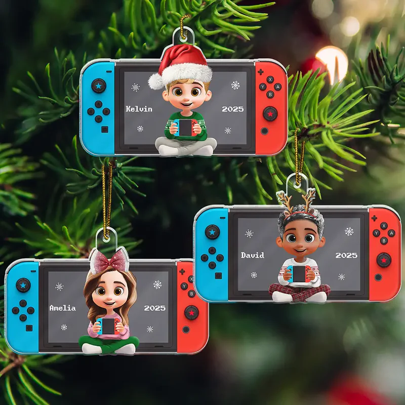 Personalized Gamer Christmas Ornaments for Kids - Holiday Tree Decor Ornament MagicInPrints