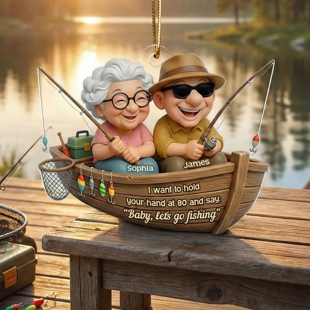 Personalized Fishing Couple Ornament for Grandparents - Anniversary Gift Ornament MagicInPrints