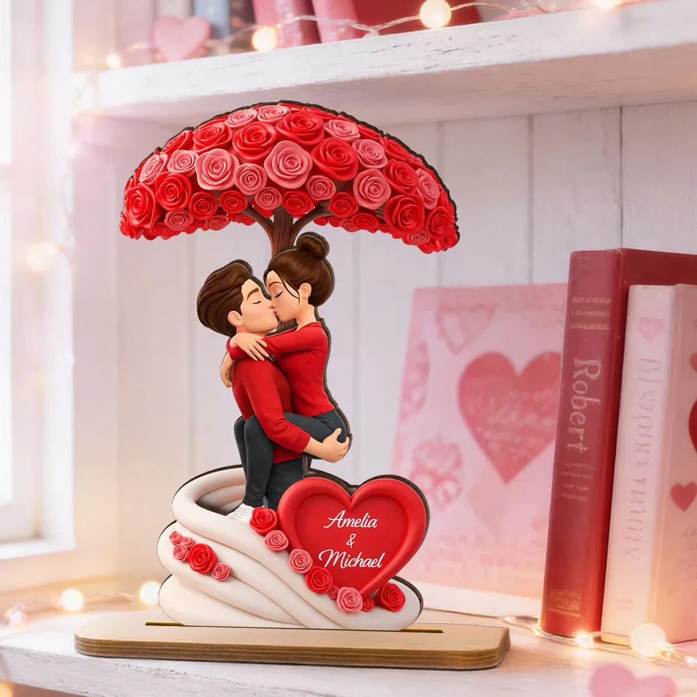 Personalized Romantic Couple Figurine for Lovers - Valentine's Day Gift Plaque MagicInPrints