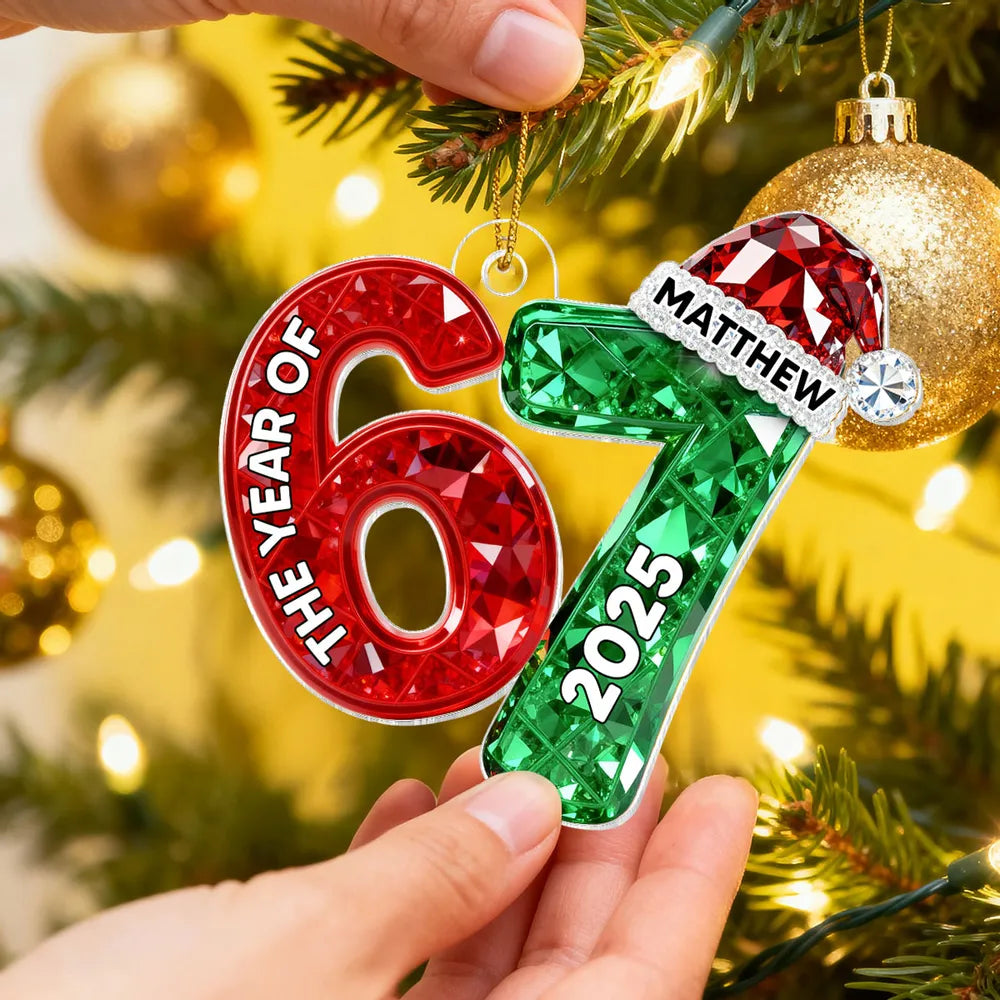 Personalized Christmas Ornament for 67th Birthday - Custom Year 2025 Gift Ornament MagicInPrints