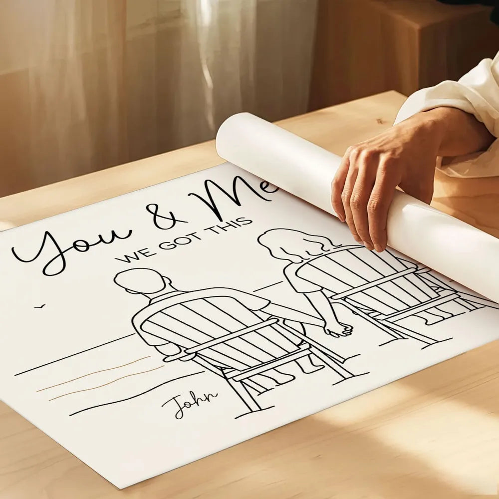Personalized Couple Illustration Canvas Art - Romantic Gift for Couples Poster or Canvas MagicInPrints