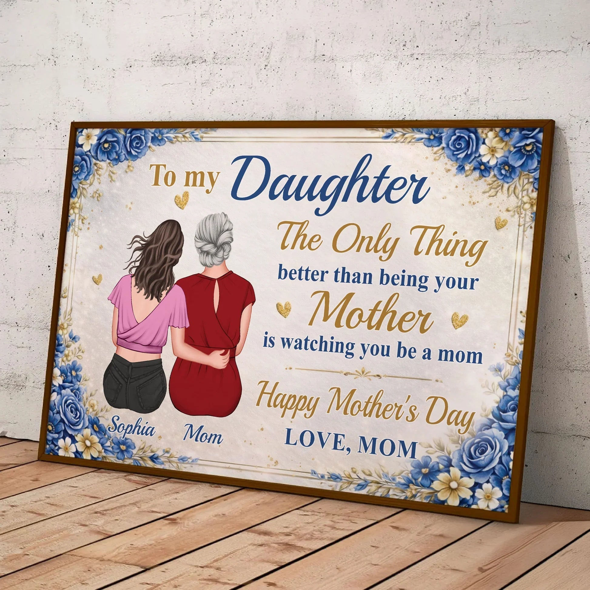 Personalized Mother's Day Canvas for Daughter - Sentimental Gift with Custom Names Poster or Canvas MagicInPrints