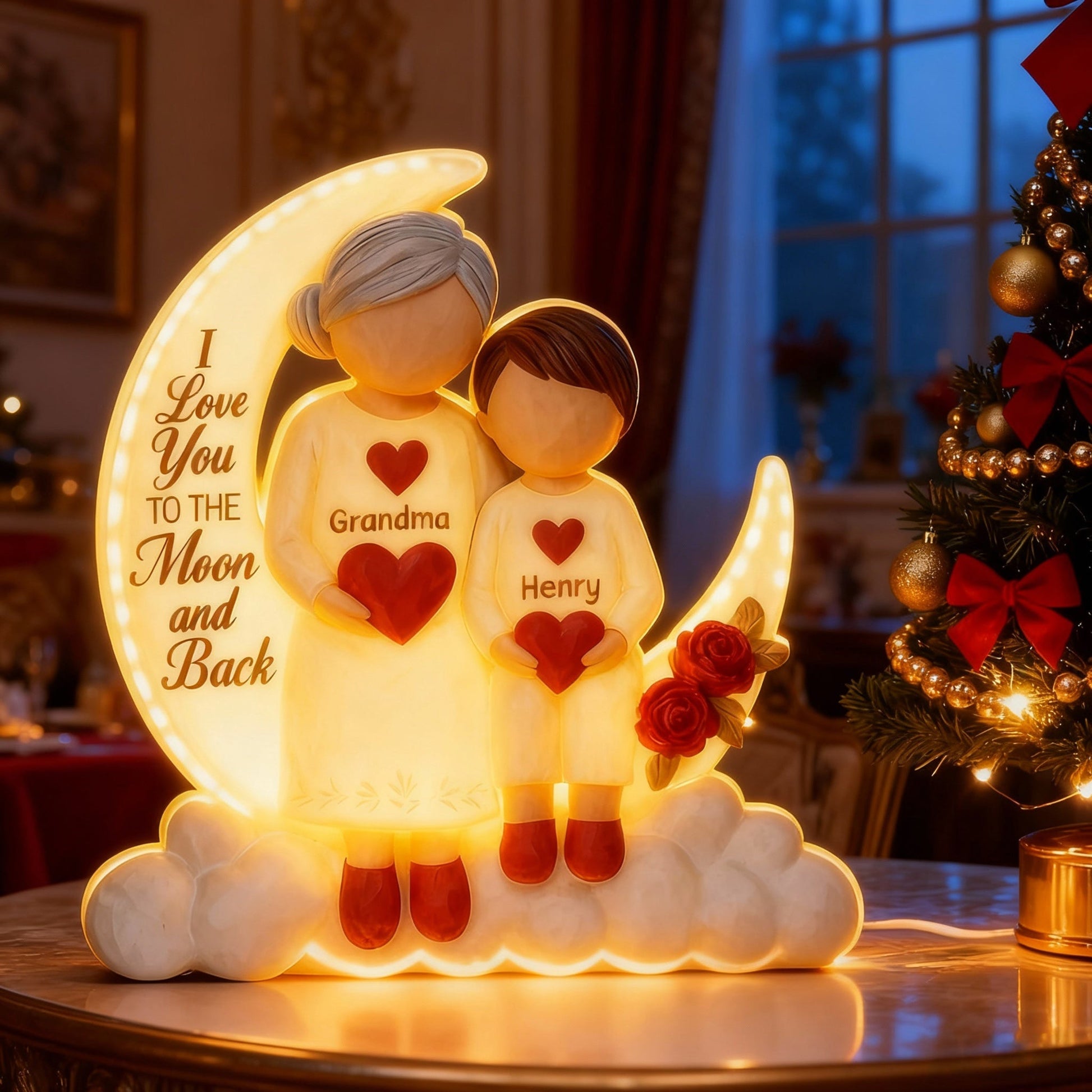 Personalized LED Night Light for Grandma and Child - Sentimental Gift for Christmas Plaque MagicInPrints