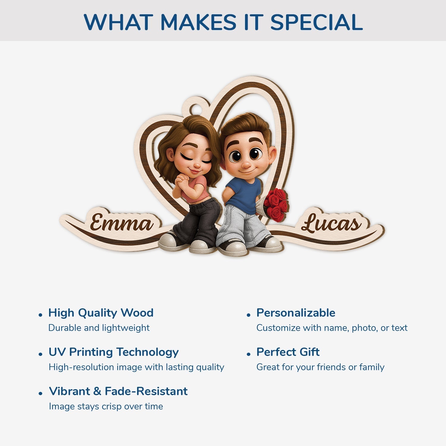 Personalized Couple Christmas Ornament for Lovers - Romantic Holiday Decor Ornament MagicInPrints