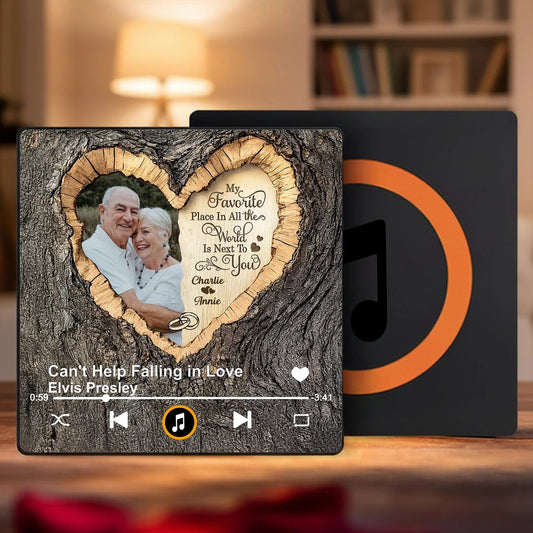 Personalized Wooden Photo Plaque for Couples - Romantic Gift for Anniversaries Fridge Magnet MagicInPrints