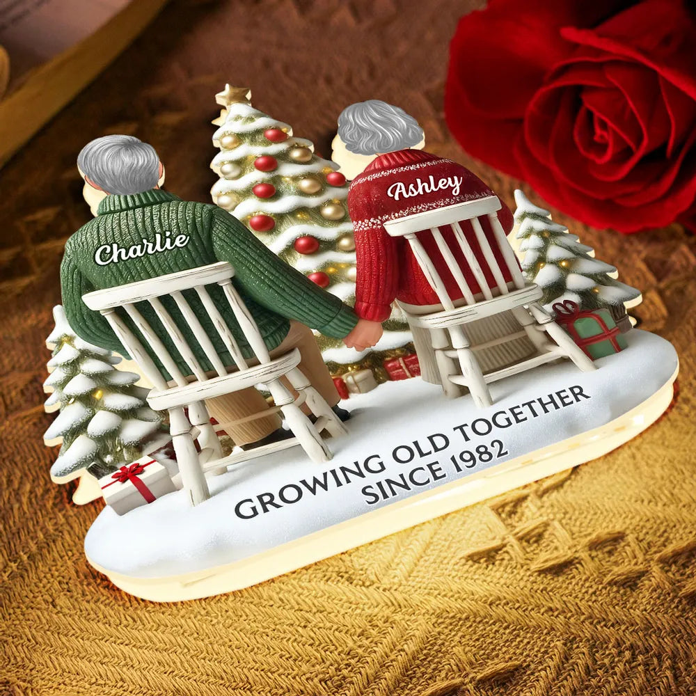 Personalized Couple Christmas Ornament - Growing Old Together Since 1982 Plaque MagicInPrints