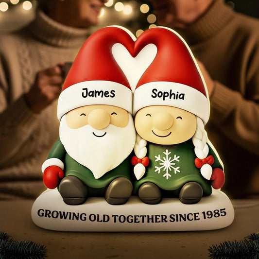Personalized Couple Gnome Figurine for Christmas - Sentimental Gift Plaque MagicInPrints