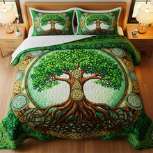 Load image into Gallery viewer, “Embrace the Wisdom of Nature” - Tree of Life Quilt Bedding Set - Customizable Gift for Nature Lovers &amp; Home Decor Enthusiasts Blanket MagicInPrints

