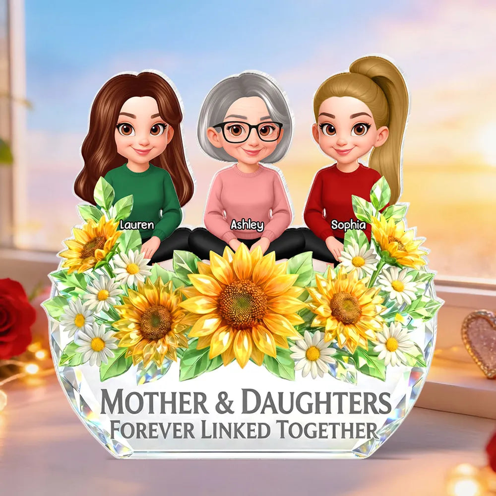 Personalized Mother & Daughter Figurine with Sunflowers - Sentimental Gift Plaque MagicInPrints