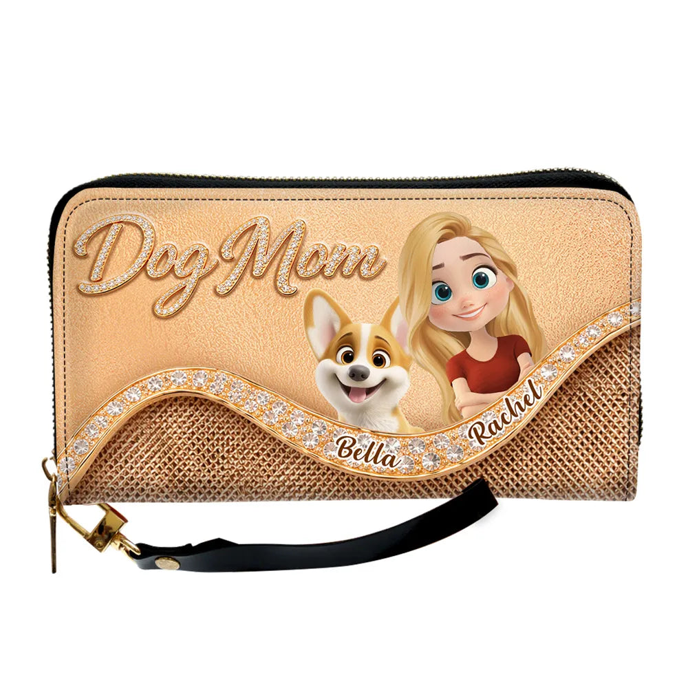 Personalized Dog Mom Wallet for Women with Cute Cartoon Design - Perfect Gift for Pet Lovers Bag MagicInPrints