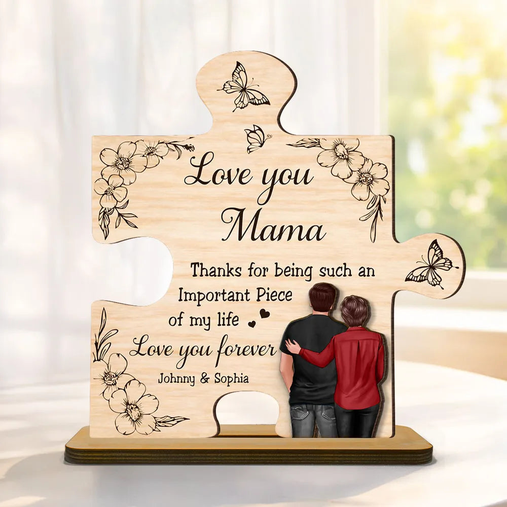 Personalized Wooden Puzzle Piece for Mom - Sentimental Gift for Mother's Day Plaque MagicInPrints