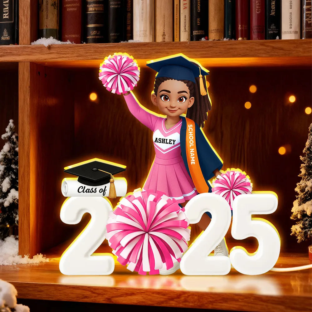Personalized Graduation Cheerleader Figurine for Class of 2026 - Perfect Graduation Gift Plaque MagicInPrints