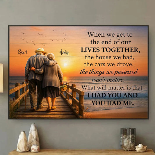 Personalized Canvas Print for Couples - Sentimental Sunset Walk Quote Poster or Canvas MagicInPrints