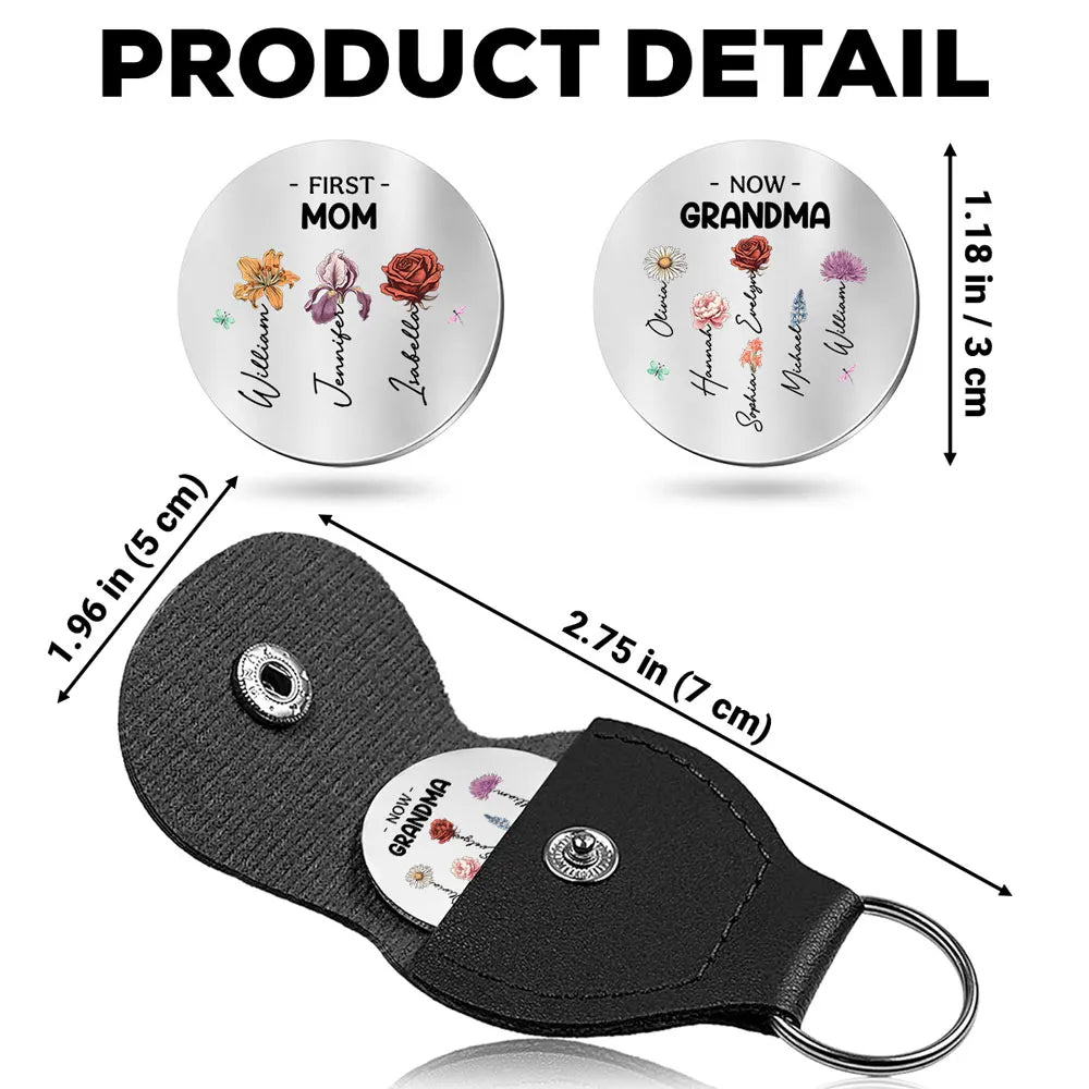 Personalized Keychain for Mom or Grandma with Floral Design - Perfect Mother's Day Gift Keychain MagicInPrints