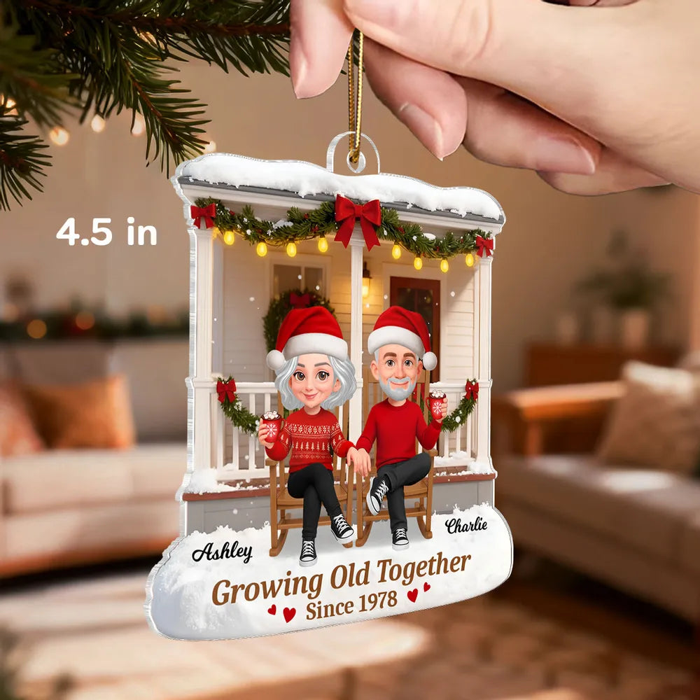 Personalized Couple Christmas Ornament - Growing Old Together Since 1988 Ornament MagicInPrints