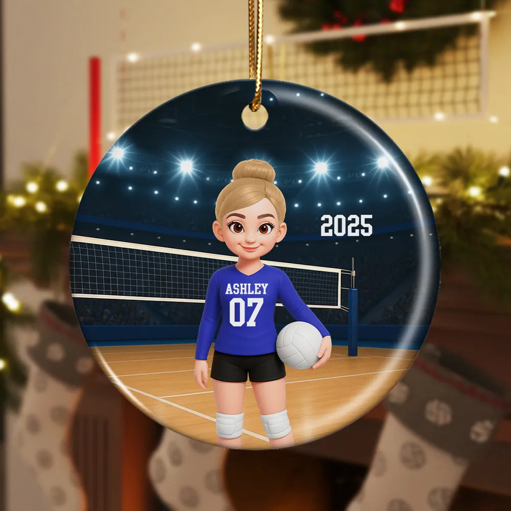 Custom Volleyball Ornament for Kids - Personalized Sports Gift 2025 Ornament MagicInPrints