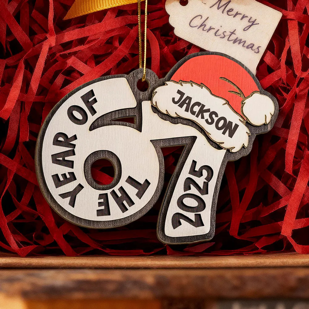 Personalized Christmas Ornament for 67th Year - Holiday Gift 2025 Ornament MagicInPrints