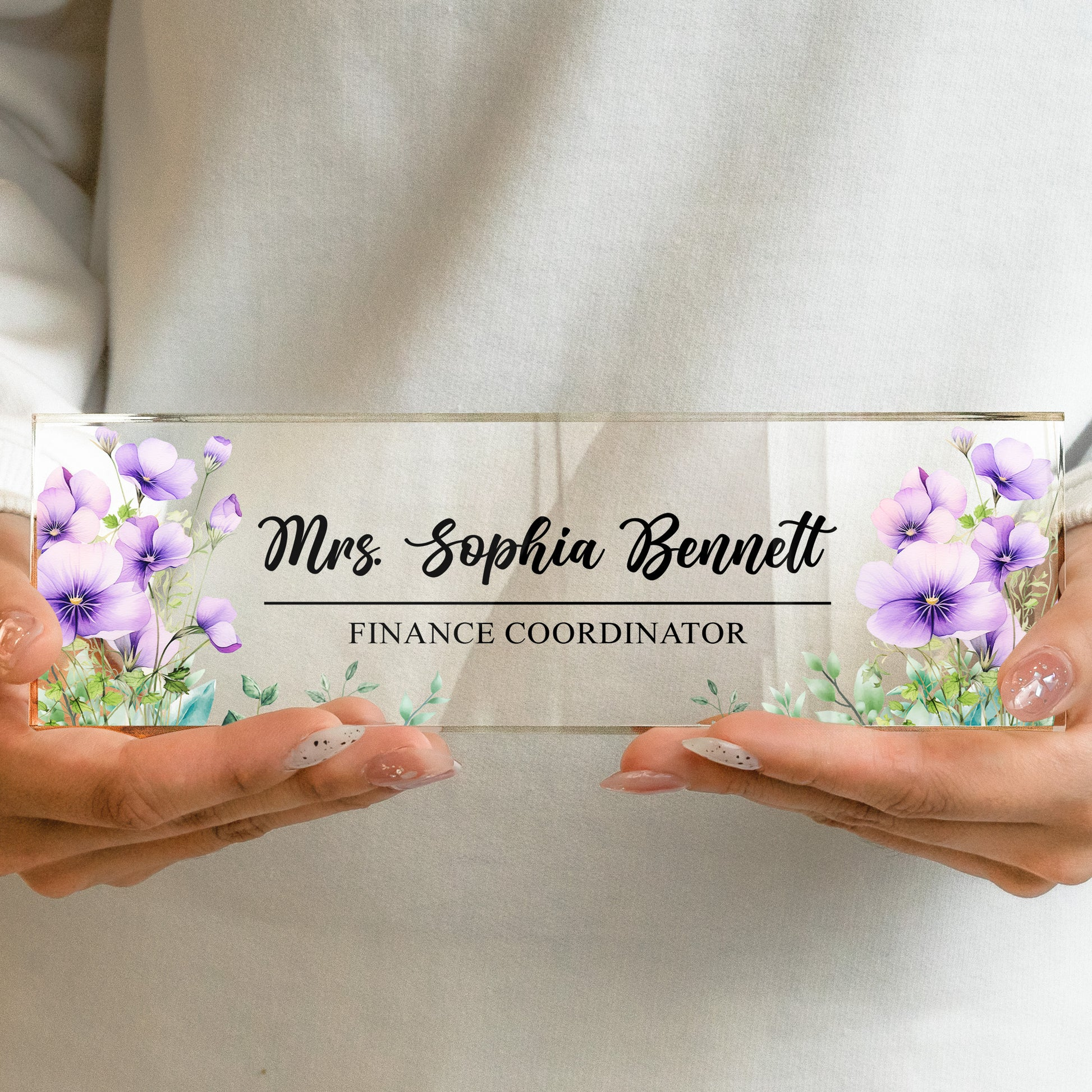 Personalized Acrylic Desk Name Plate for Professionals - Office Decor Plaque MagicInPrints