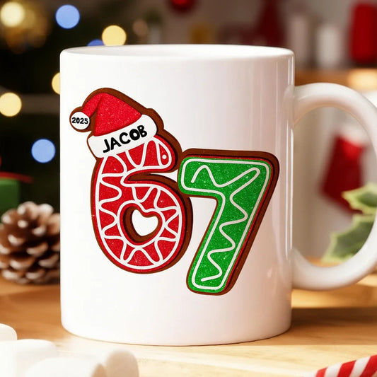 Personalized Christmas Mug for Kids - Santa Hat Design with Name and Year Cup MagicInPrints