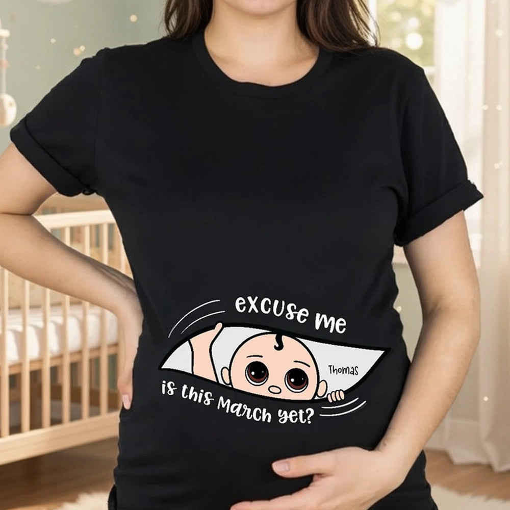 Personalized Maternity T-Shirt for Moms - Funny Baby Announcement Cloth MagicInPrints