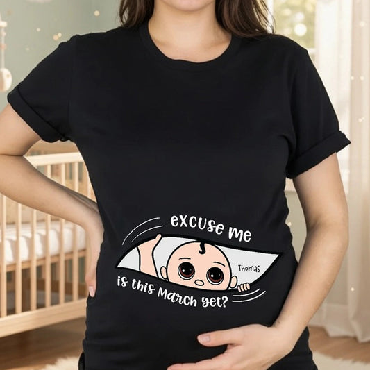 Personalized Maternity T-Shirt for Moms - Funny Baby Announcement Cloth MagicInPrints