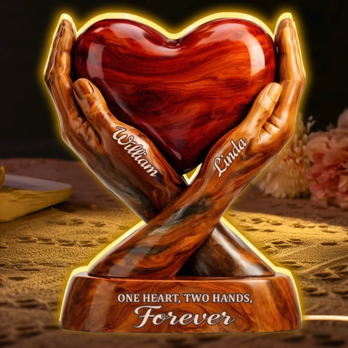 Personalized Heart Sculpture for Couples - Romantic Home Decor Gift Plaque MagicInPrints
