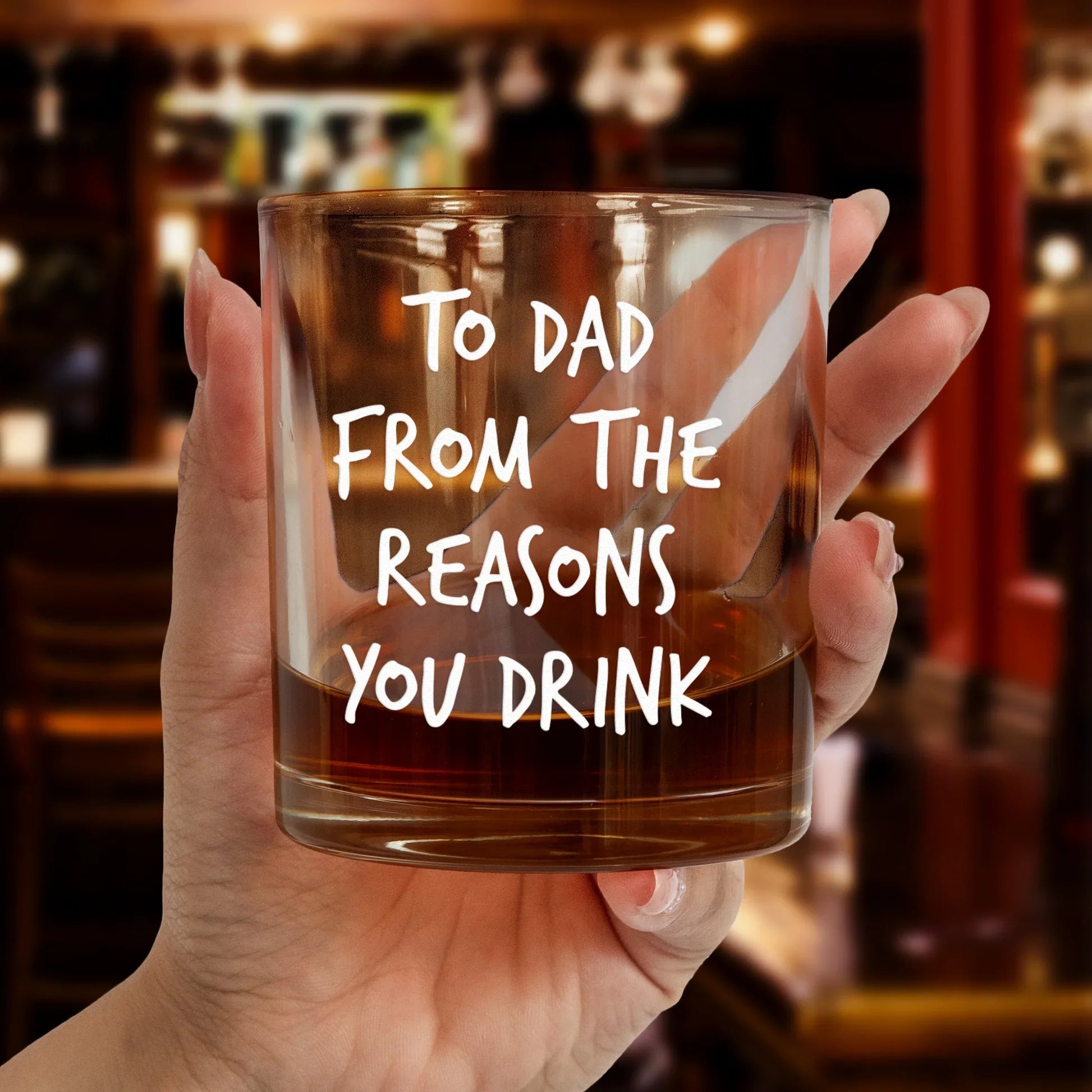 Personalized Dad Whiskey Glasses with Funny Message - Father's Day Gift Cup MagicInPrints