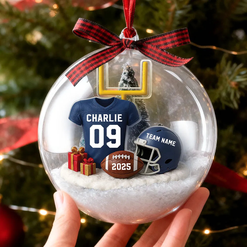 Personalized Football Christmas Ornament for Fans - Custom Name & Year Ornament MagicInPrints