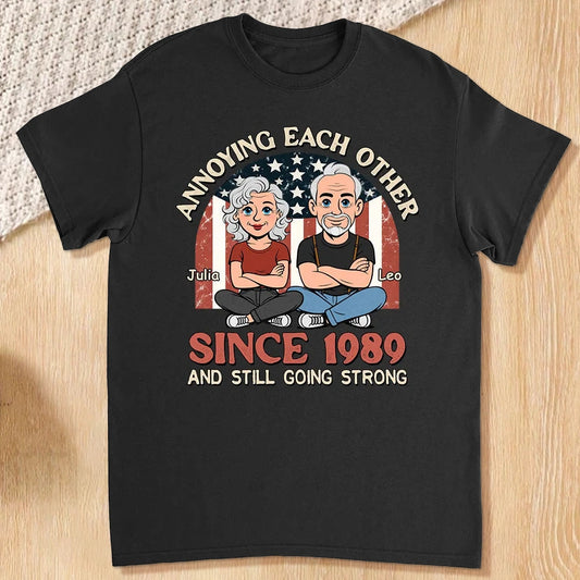 Custom Cartoon Couple T-Shirt for Anniversary - Funny Gift Since 1989 Cloth MagicInPrints
