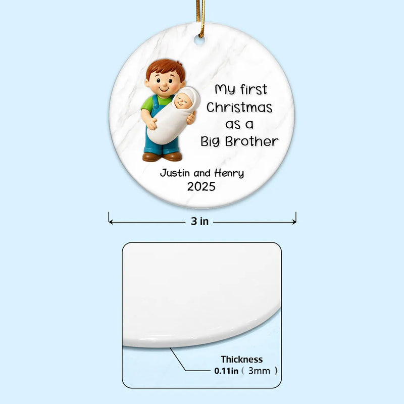 Personalized Christmas Ornament for New Big Brother - First Christmas Keepsake 2025 Ornament MagicInPrints