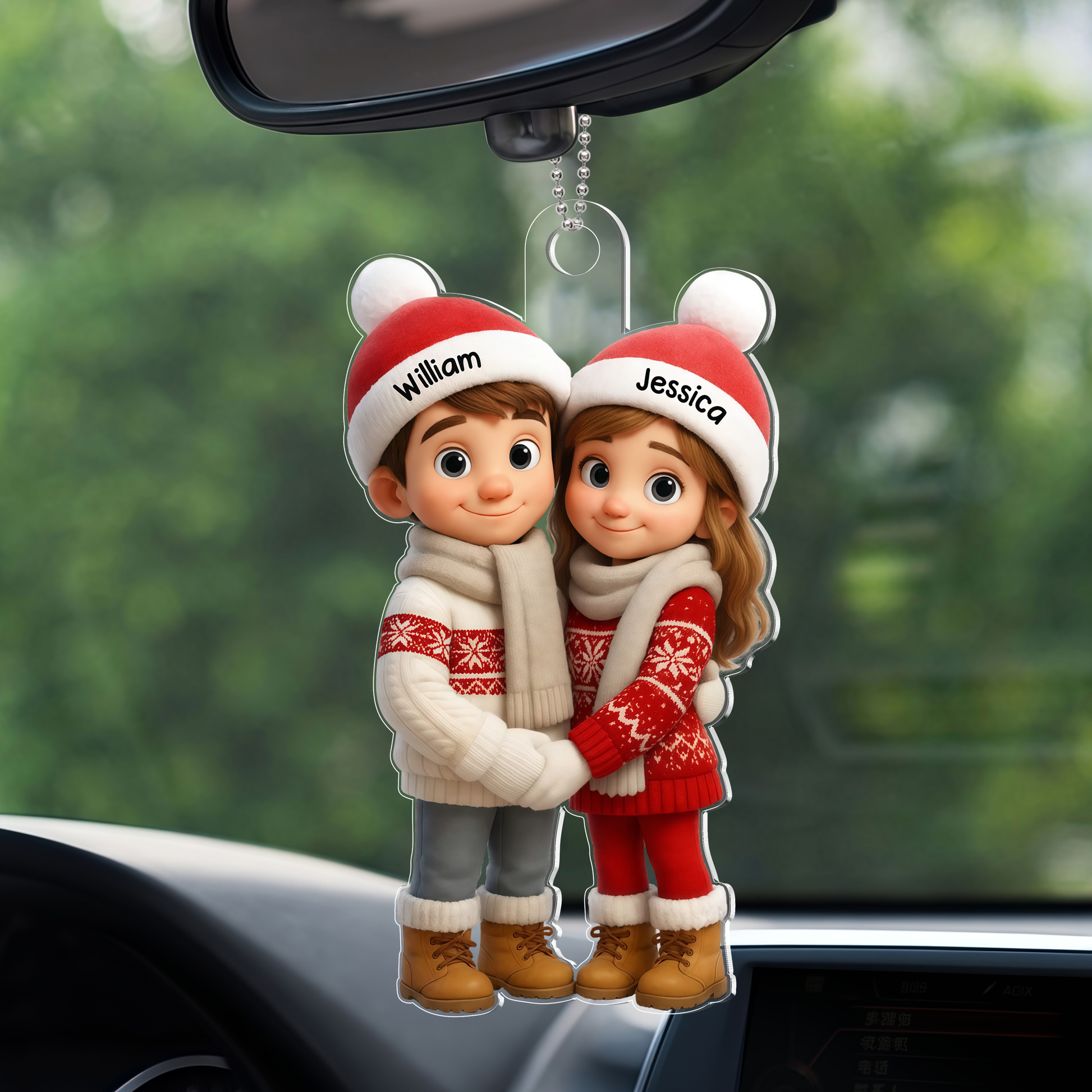 Personalized Christmas Couple Ornament for Kids - Holiday Tree Decoration Ornament MagicInPrints