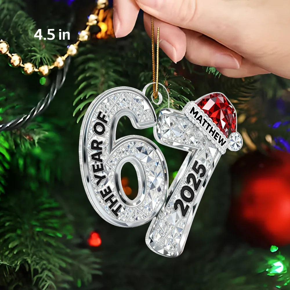 Personalized Christmas Ornament for 67th Birthday - Custom Name and Year Keepsake Ornament MagicInPrints