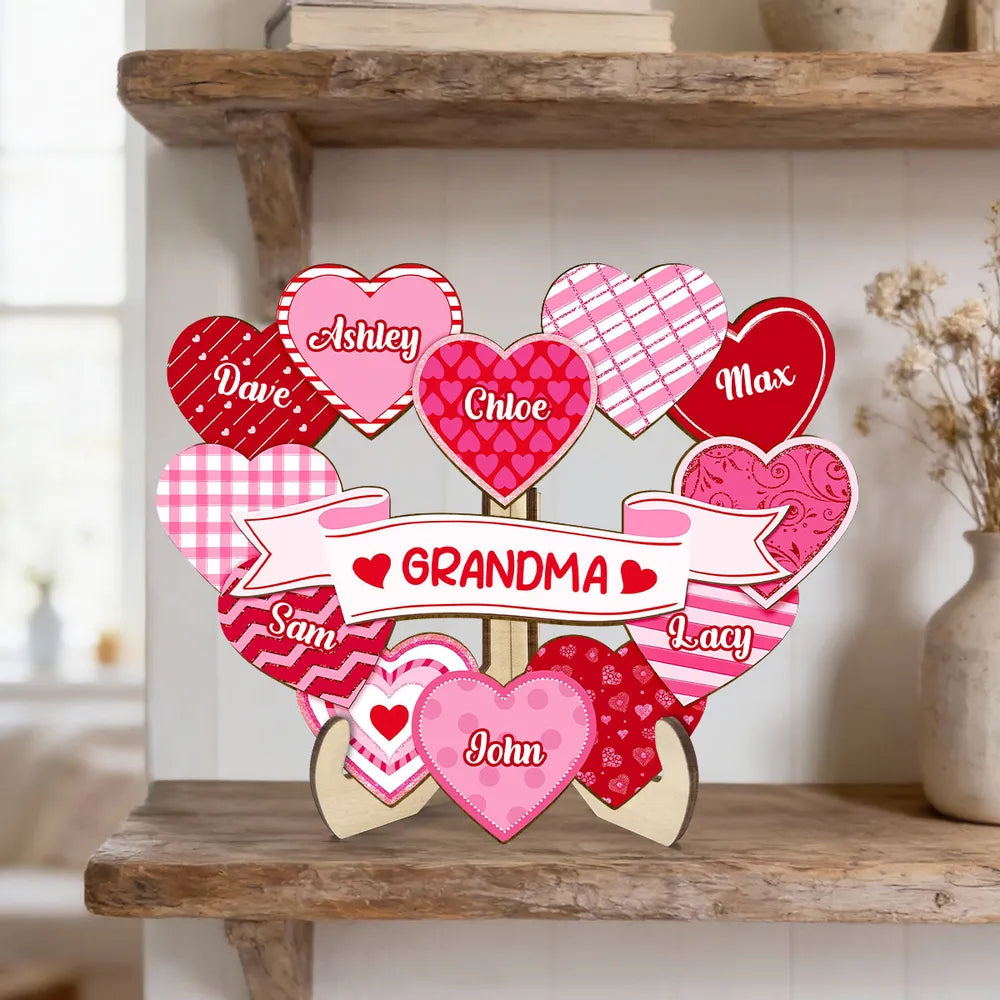 Personalized Heart-Shaped Wooden Family Tree for Grandma - Sentimental Gift Plaque MagicInPrints