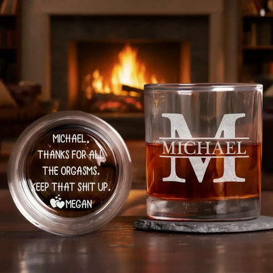 Personalized Whiskey Glass for Couples with Engraved Message - Romantic Gift Cup MagicInPrints