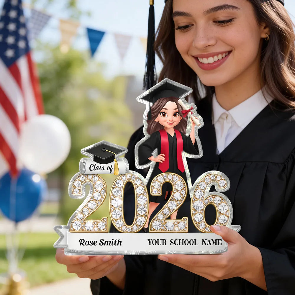Personalized Graduation Plaque Class of 2026 for Students - Custom School Name Gift Plaque MagicInPrints
