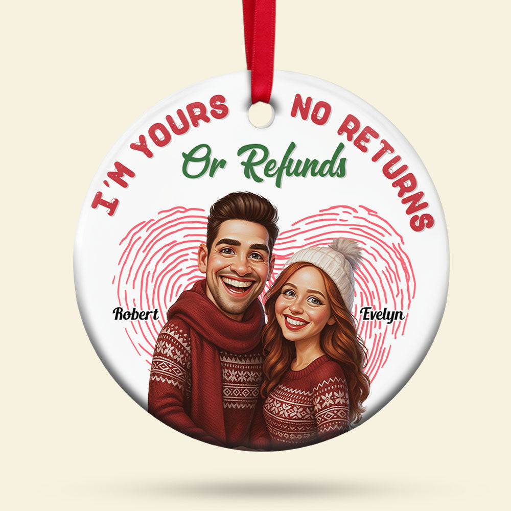 Love Knows No Returns - Custom Caricature Ornament for Couples Ornament PopCulturePrints