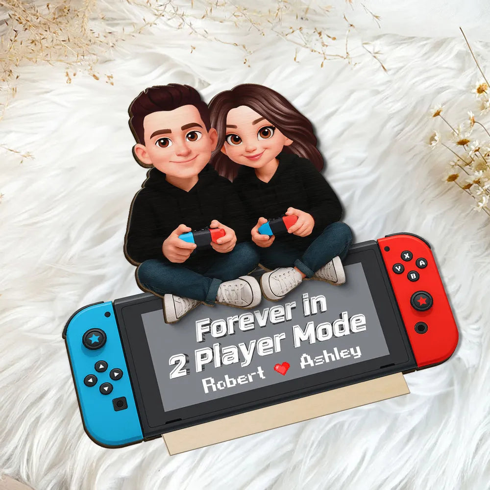 Personalized Couple Gaming Figurine - Custom Names - Romantic Gift Plaque MagicInPrints