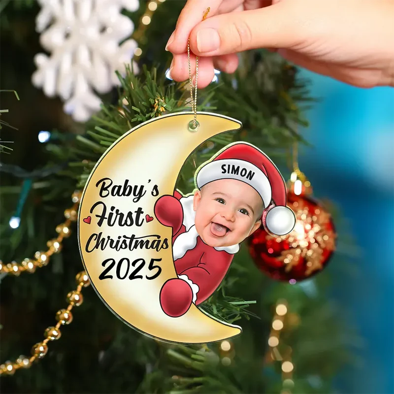 Personalized Baby's First Christmas Ornament 2025 - Custom Photo Keepsake Ornament MagicInPrints