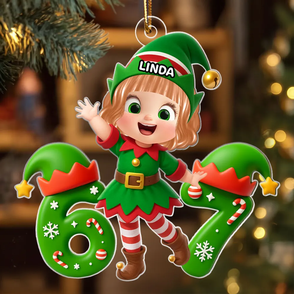 Personalized Elf Christmas Ornament for Kids - Festive Holiday Decor Ornament MagicInPrints