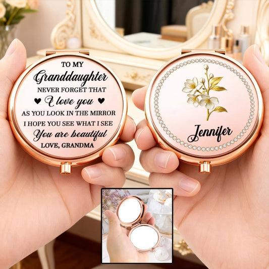 Personalized Compact Mirror for Granddaughter - Sentimental Gift from Grandma Beauty Tools MagicInPrints